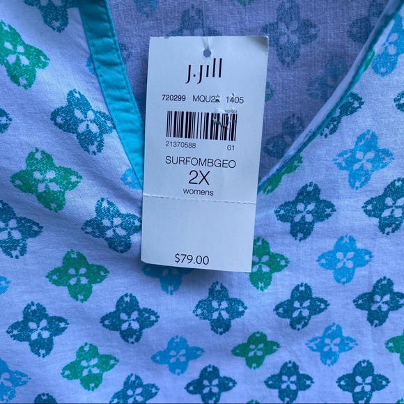 J. Jill Notched Neck Cotton Tunic - NWT - Picture 5 of 8